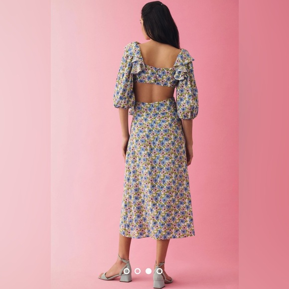 S O L D. Nobody's Child Puff-Sleeve Cutout Dress size 8 - Picture 5 of 12